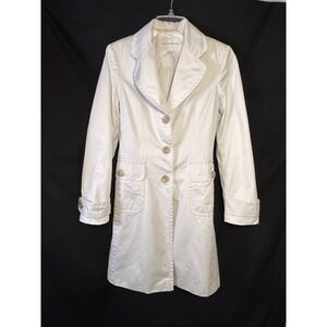 Banana Republic Trench Coat Floral Interior Women's Small Rainy Days Classic